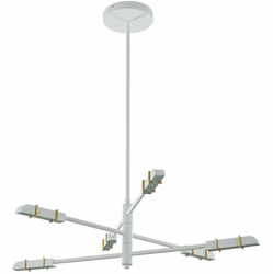 Kalco 517971SBW Concorde Modern Satin Brass and Matte White LED Chandelier Light