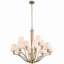 Kalco 518972BCG Curva Contemporary Brushed Champagne Gold Hanging Chandelier