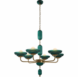 Kalco 519671STB Verde Modern Satin Brass Chandelier Light