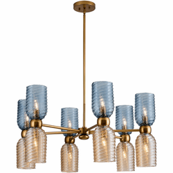 Kalco 519871AGG Azul Modern Aged Gold Chandelier Lighting
