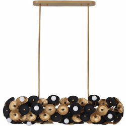 Kalco 520361BVB Damask Modern Black and Vintage Brass Island Lighting