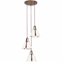 Kalco 525251PAB Embrace Modern Pearlized Antique Brass Multi Hanging Light