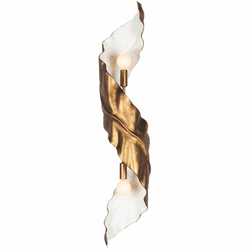 Kalco 525521PABW Spira Modern Pearlized Antique Brass W/ White Sconce Lighting