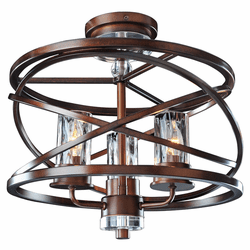 Kalco 6605 Eternity 3 Lamp Etruscan Bronze Semi Flush Lighting Fixture