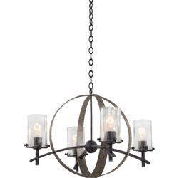 Kalco 7097 Irvine Contemporary Vintage Iron Hanging Chandelier