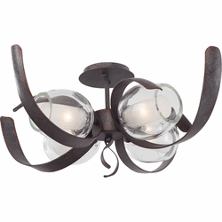 Kalco 7549 Solana Contemporary Oxidized Copper Halogen Ceiling Lighting Fixture