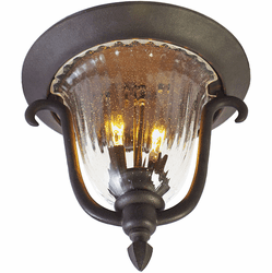 Kalco 9017MB Santa Barbara Textured Matte Black Outdoor Flush Lighting