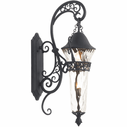 Kalco 9413MB Anastasia Contemporary Textured Matte Black Exterior 15" Lighting Sconce