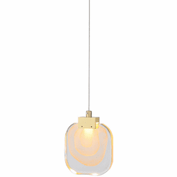 Kanova & Company KPN0120-1NB Palazzo Contemporary Louise Brass LED Mini Hanging Pendant Light