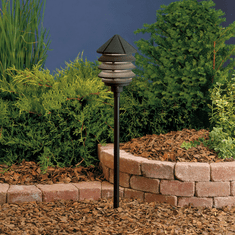 Kichler 15005BKT Six Groove Textured Black Line Voltage Exterior Landscape Light