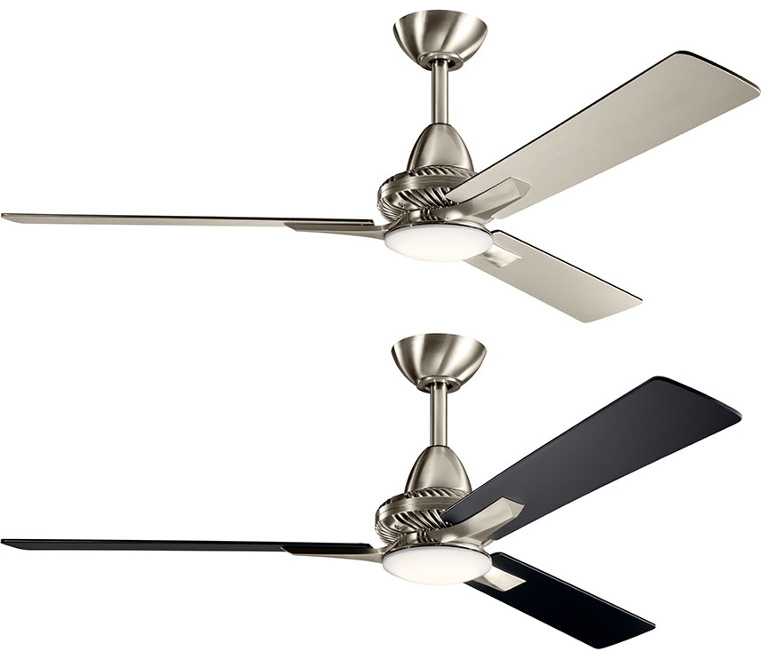 Kichler 300031BSS Kosmus Modern Brushed Stainless Steel LED Home Ceiling Fan KIC300031BSS