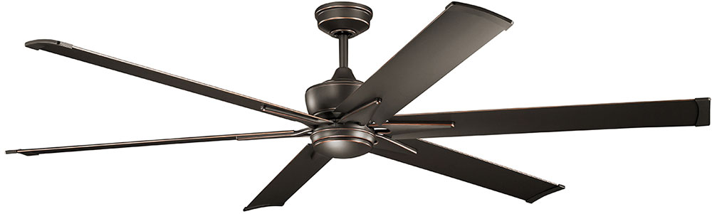 Kichler Szeplo 80-Inch Patio Ceiling Fan With Light - Olde Bronze Finish, Industrial Style Fan