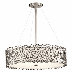 Kichler 43347CLP Silver Coral Modern Classic Pewter Finish 22" Wide Drum Ceiling Light Pendant