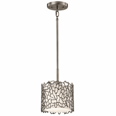 Kichler 43349CLP Silver Coral Modern Classic Pewter Mini Drum Pendant Lighting Fixture
