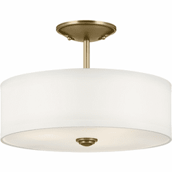 Kichler 43675NBR Shailene Contemporary Natural Brass 14" Flush Mount Ceiling Light Fixture