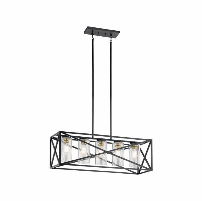 Kichler 44081BK Moorgate Contemporary Black Island Light Fixture