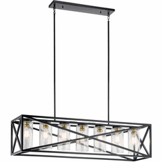 Kichler 44082BK Moorgate Contemporary Black Kitchen Island Light Fixture