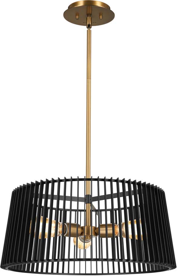 Kichler 44171BK Linara Modern Black Drum Pendant Light KIC44171BK