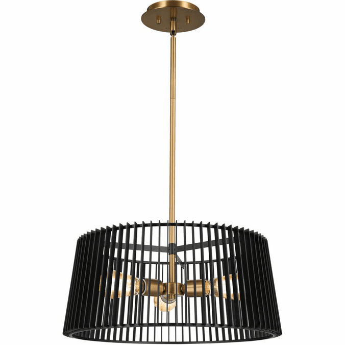 Kichler 44171BK Linara Modern Black Drum Pendant Light