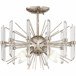 Kichler 44277PN Eris Polished Nickel Flush Ceiling Light Fixture