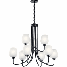 Kichler 44378BK Valserrano Contemporary Black Ceiling Chandelier