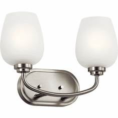 Kichler 45128NI Valserrano Contemporary Brushed Nickel 2-Light Bathroom Lighting Fixture