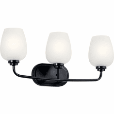 Kichler 45129BK Valserrano Modern Black 3-Light Vanity Lighting