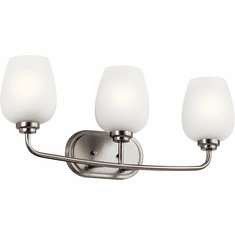 Kichler 45129NI Valserrano Contemporary Brushed Nickel 3-Light Vanity Light