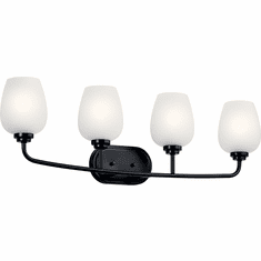 Kichler 45130BK Valserrano Modern Black 4-Light Bath Light Fixture