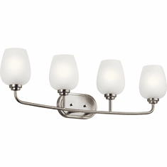 Kichler 45130NI Valserrano Contemporary Brushed Nickel 4-Light Bath Lighting Fixture