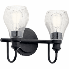 Kichler 45391BK Greenbrier Modern Black 2-Light Bathroom Lighting