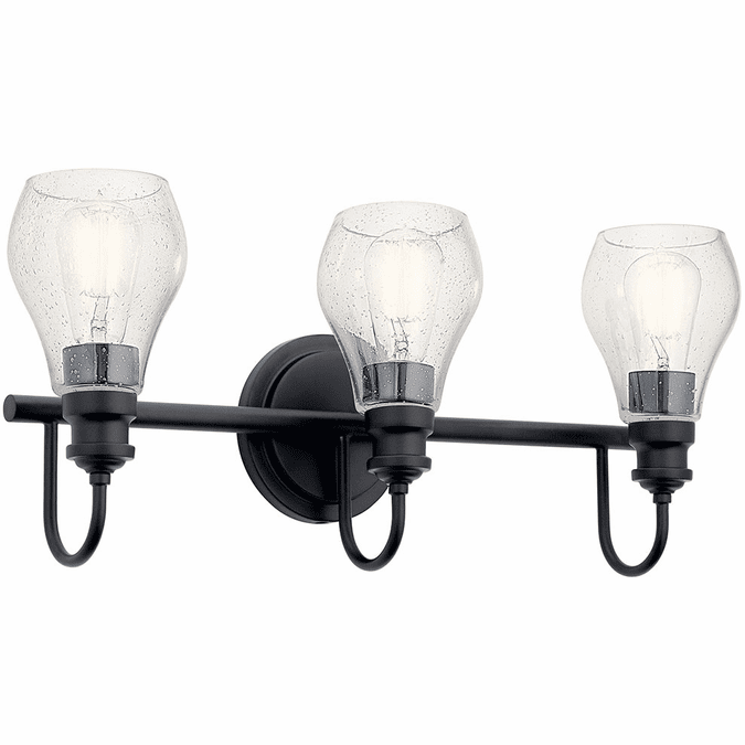 Kichler 45392BK Greenbrier Contemporary Black 3-Light Bathroom Light