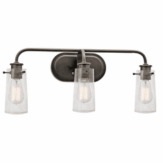 Kichler 45459OZ Braelyn Vintage Olde Bronze Finish 24" Wide 3-Light Bathroom Sconce