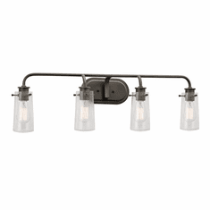 Kichler 45460OZ Braelyn Retro Olde Bronze Finish 10" Tall 4-Light Bath Sconce