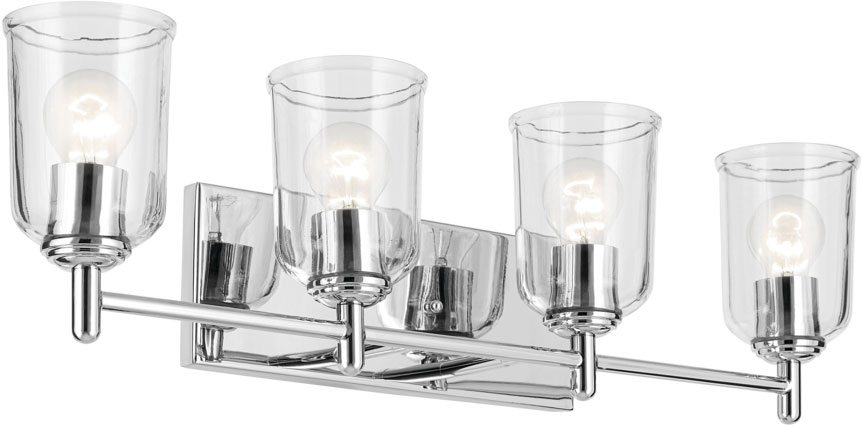 Kichler 45575CHCLR Shailene Modern Chrome 4-Light Bathroom Vanity Light ...