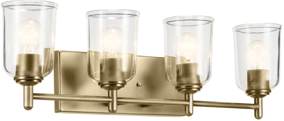 Kichler 45575NBRCLR Shailene Contemporary Natural Brass 4-Light ...