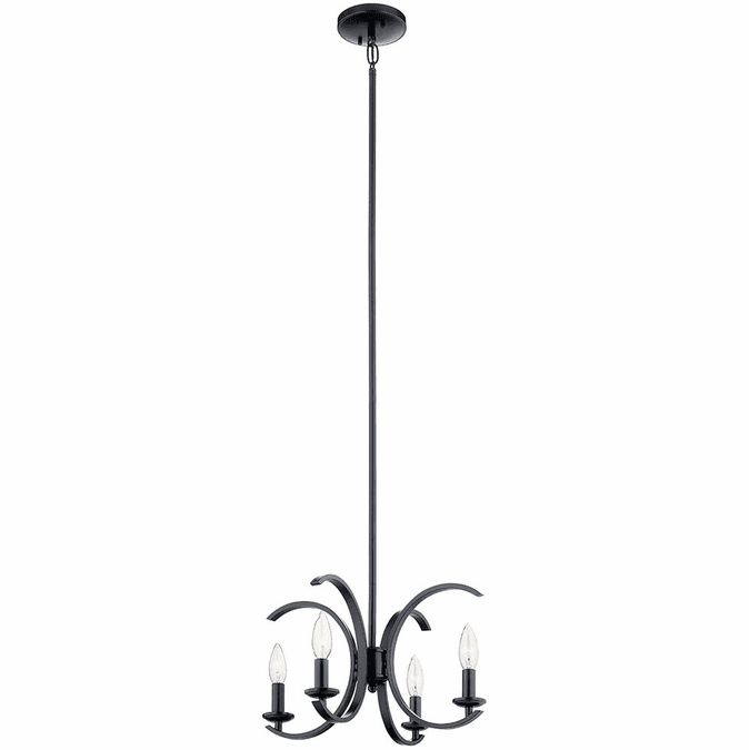 Kichler 52119BK Cassadee Modern Black Mini Hanging Chandelier KIC52119BK