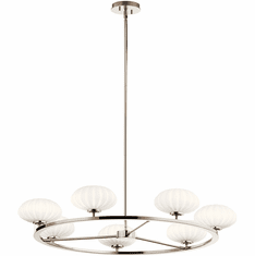 Kichler 52225PN Pim Contemporary Polished Nickel Halogen 36" Chandelier Light