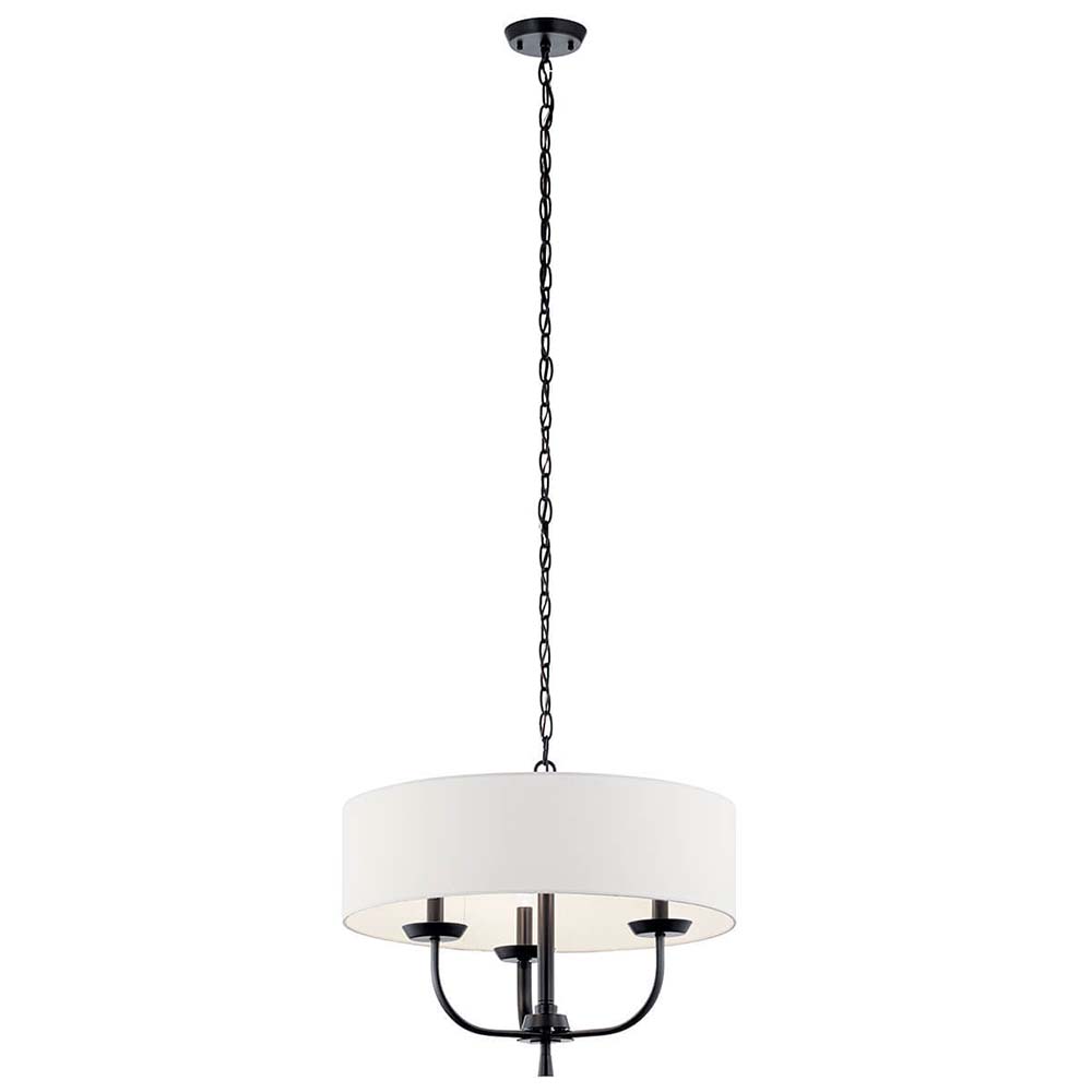 Kichler 52384BK Kennewick Black Drum Lighting Pendant KIC52384BK