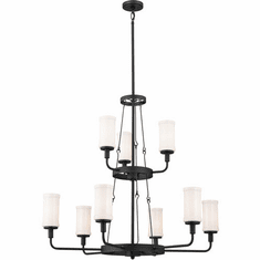 Kichler 52452BKT Vetivene Modern Textured Black Ceiling Chandelier