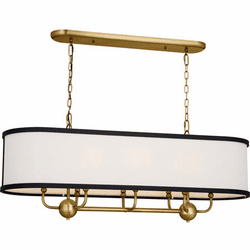 Kichler 52467NBR Heddle Contemporary Natural Brass Island Lighting