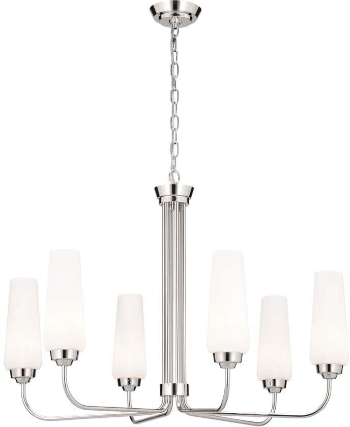Kichler 52480PN Truby Polished Nickel 29" Chandelier Lighting KIC52480PN