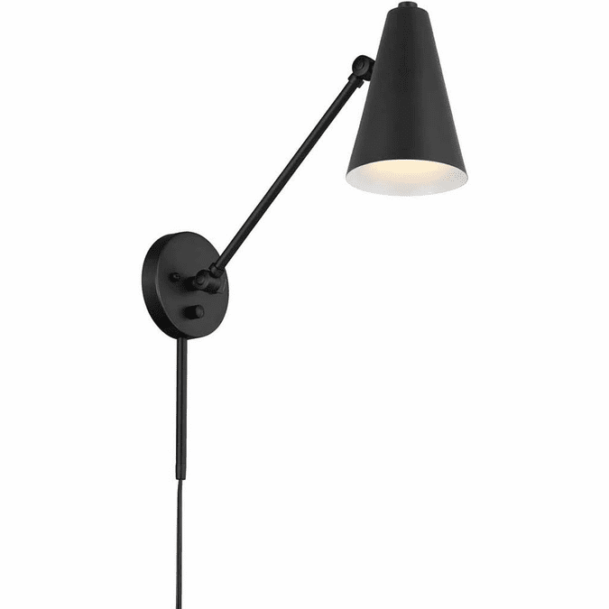 Kichler 52485BKB Sylvia Contemporary Black Swing Arm Wall Lamp KIC
