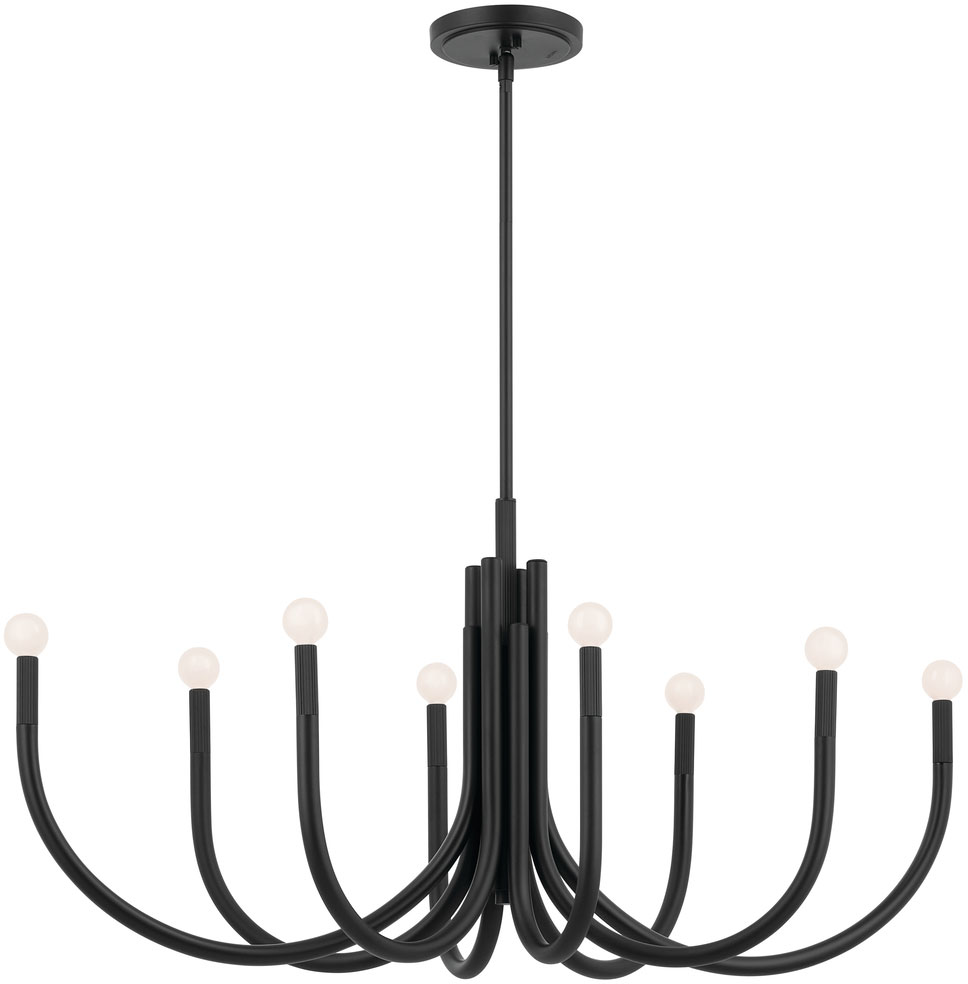 Kichler 52553BK Odensa Modern Black Chandelier Lighting KIC52553BK