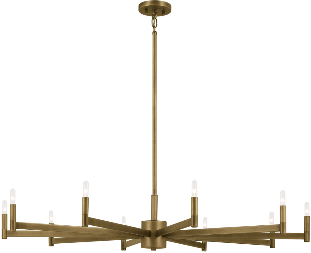 Kichler 52613NBR Erzo Contemporary Natural Brass Chandelier Lamp KIC