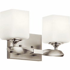 Kichler 55001NI Marette Contemporary Brushed Nickel 2-Light Lighting For Bathroom