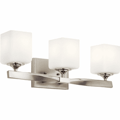 Kichler 55002NI Marette Contemporary Brushed Nickel 3-Light Bathroom Light