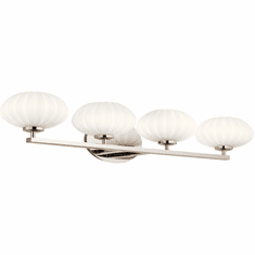 Kichler 55026PN Pim Modern Polished Nickel Halogen 4-Light Bathroom Sconce Lighting