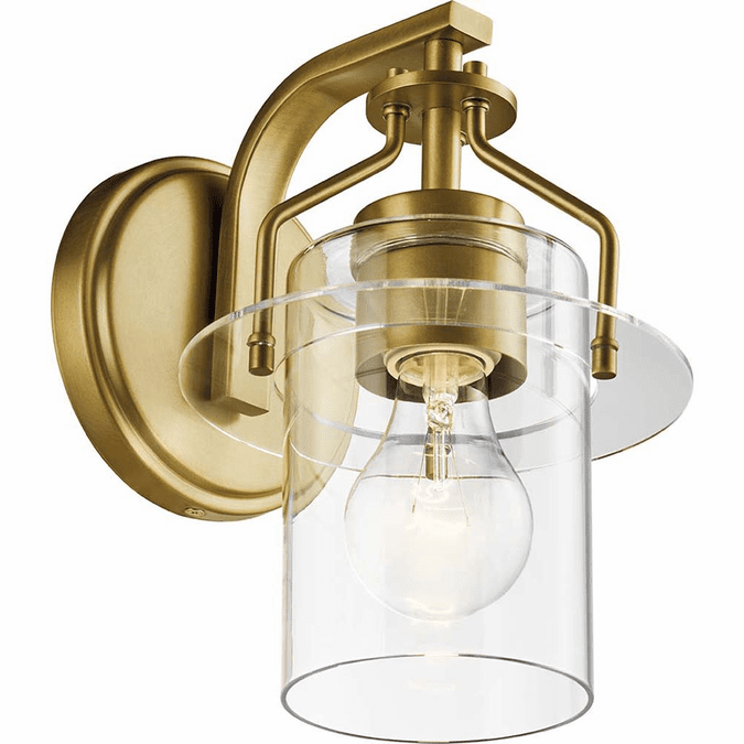 Kichler 55077NBR Everett Brushed Brass Wall Sconce Lighting KIC55077NBR