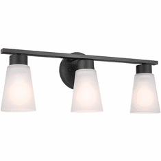 Kichler 55121BK Stamos Black 3-Light Bathroom Wall Light Fixture